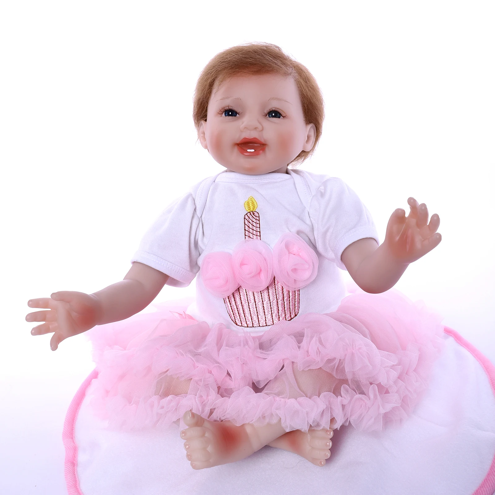 

Bebe Reborn Doll 55 Cm Realistic Handmade Silicone Vinyl Anatomically Correct Simulation Real Face Cute Toddler Girl Kids Toy