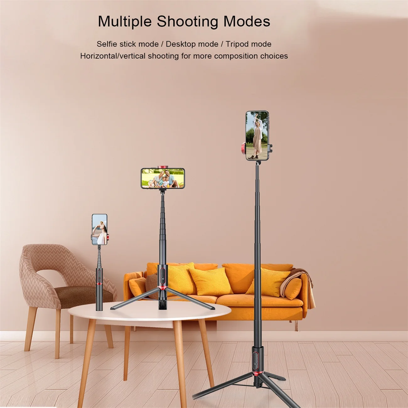 Selfie Stick Tripod with Remote 150cm Wireless Mini Phone Tripod Foldable Portable Phone Stand Holder for IOS Android Smartphone