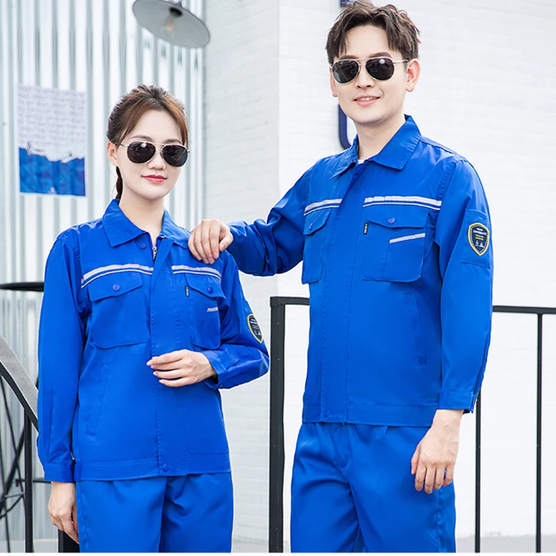 Summer Reflective Men Women Work Clothes Anti-static Durable Anti-acid Alkali Factory Workshop Safety Tooling Mechanic Coveralls