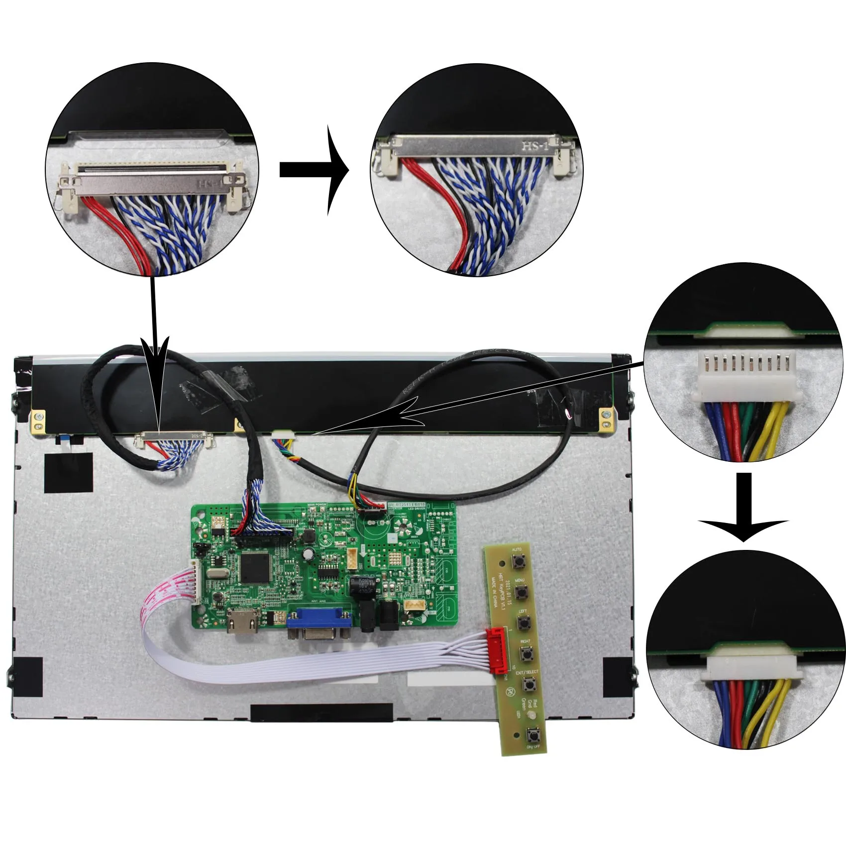 LCD Screen 13.3" LQ133M1LW02 1920X1080 LCD Display with HD-MI VGA Audio LCD Controller Board used to Replace Display/Car display