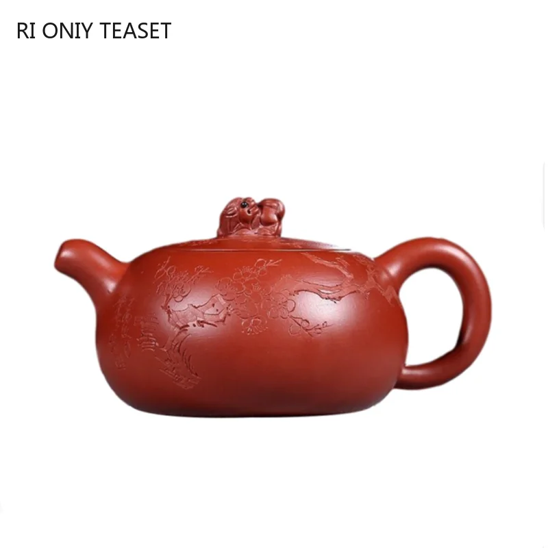 220ml Boutique Yixing Purple Clay Teapots Raw Ore Dahongpao Xishi Tea Pot Home Ball Hole Filtration Kettle Zisha Tea Set Gifts