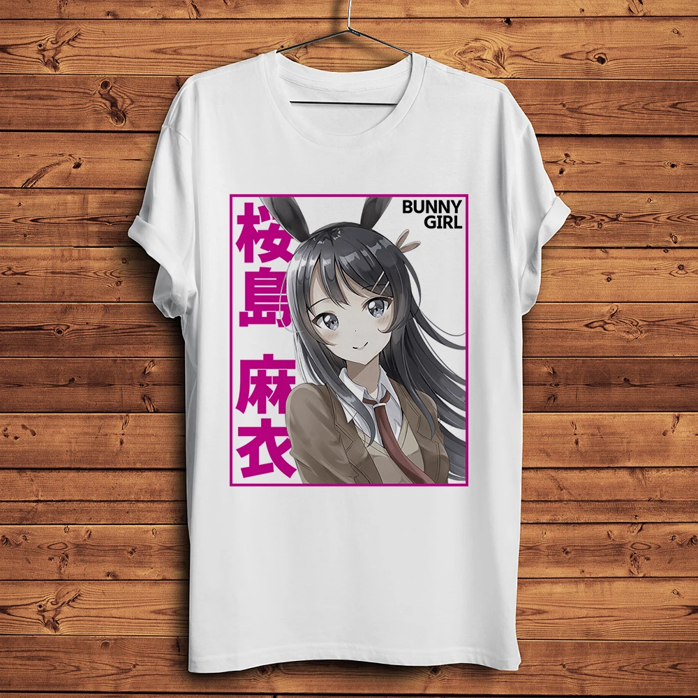 kawaii Bunny Girl Senpai Mai Sakurajima funny anime t shirt Men new white Casual TShirt Unisex otaku manga waifu streetwear tee