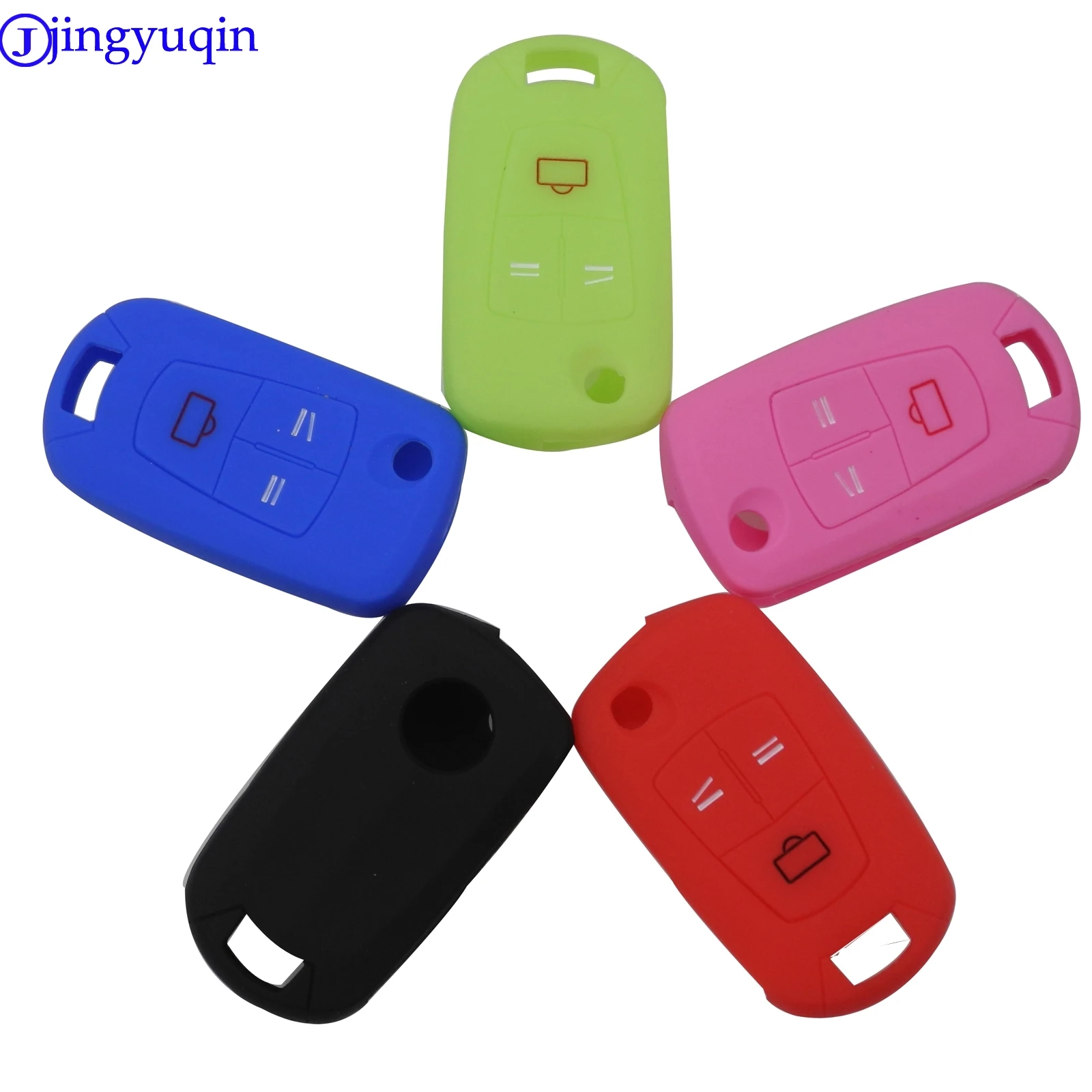 jingyuqin 3 Buttons Remote Silicone Car key cover Case Fob For Opel Vauxhall Astra Vectra Corsa Signum Folding Key Case