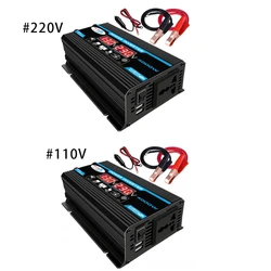2024 New 4000W DC 12V to AC 220/110V Power Inverter Volts Converter Dual USB Car Inverter with Dual USB Charging Ports