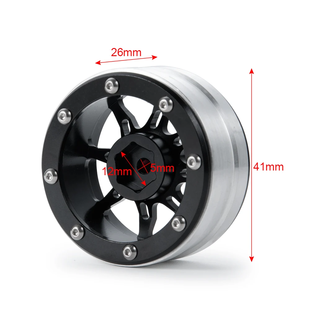 AXSPEED CNC lega metallica 1.9 pollici Beadlock mozzi ruota cerchi per Axial SCX10 D90 TRX-4 1/10 RC Crawler auto camion modello parti di