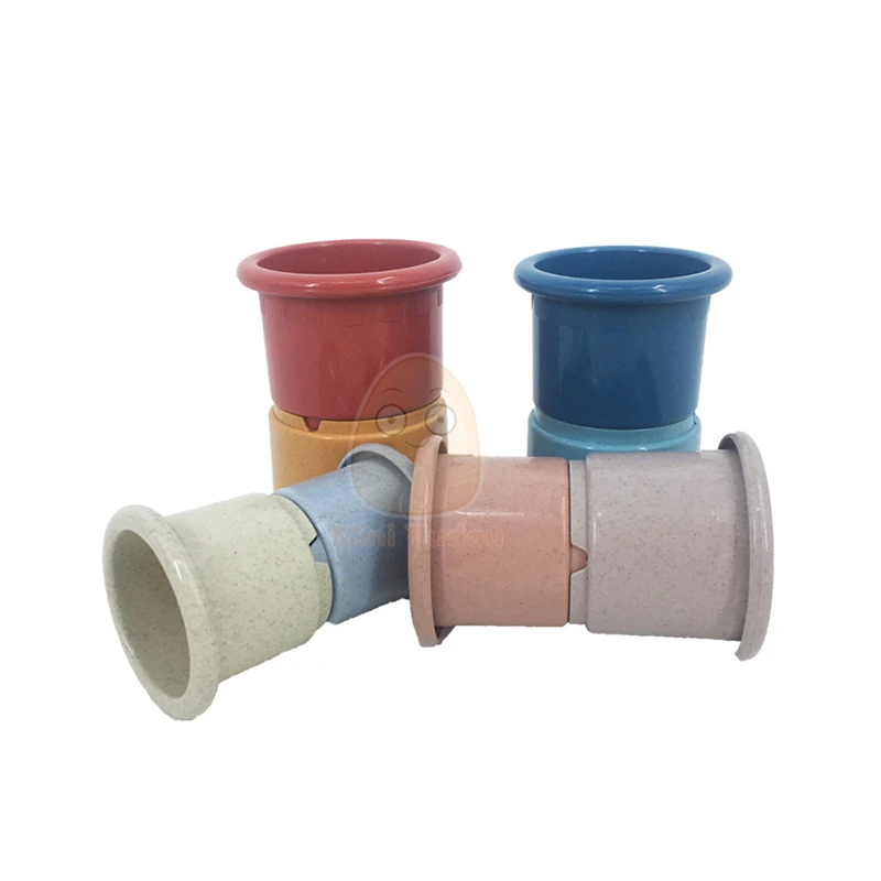 Đồ Chơi Xếp Hình Cốc Rơm Lúa Mì Đồng Hồ Cát Môi Trường Gấp Tháp Tắm Chơi Nước Bộ Đồ Chơi Giáo Dục Sớm Cho Trẻ Sơ Sinh