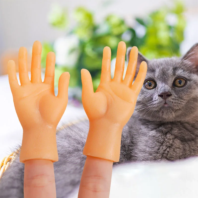 Cat Toy Interactive Rubber Pet Finger Gloves for Stroking Cat Face Head Massager Toys for Cats Play Kitten  pet products