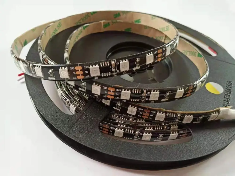 Highligh UCS1903/WS2811 30/60leds/m 5050 SMD RGB Strip AddressableLed Pixels External 1 ic control 3 Leds 5m/roll 16.5ft DC12V