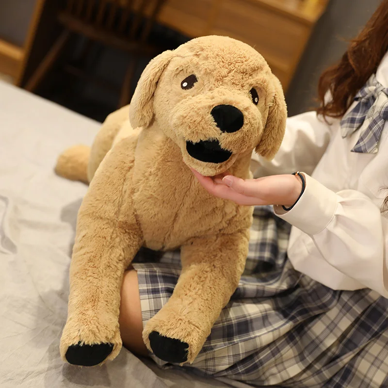 35/75cm Cartoon Labrador Plush Toy Stuffed Lifelike Siberian Dog Doll Throw Pillow Birthday Gift