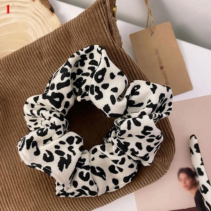 Vintage Leopard Zebra Pattern Hair Rope Women Corduroy Scrunchies Polka Dot Hair Ties Elastic Hairbands Ladies Hair Accessories