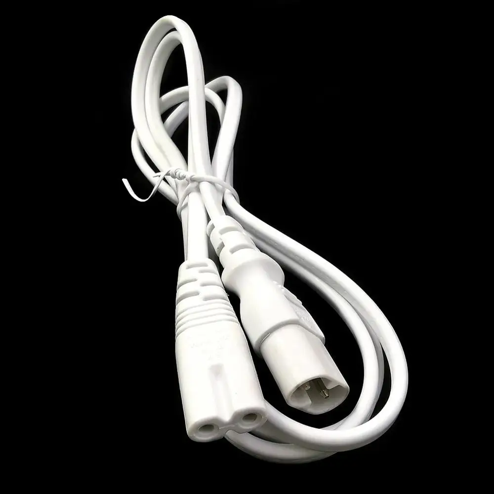 IEC 60320 C8 Plug to C7 Receptacle Male to Female Extension Power Supply Main Adapter Cable 0.3m/1.5m White Color