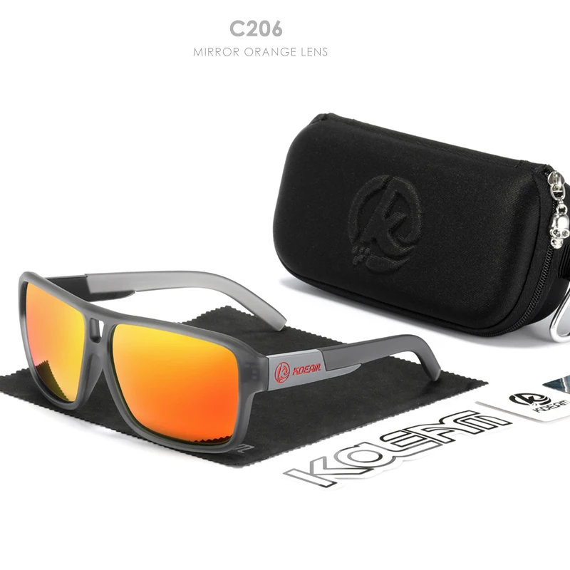 KDEAM Jam Lifestyle Herren-Sonnenbrille, polarisiert, quadratisch, übergroß, Blitzspiegel, Sonnenbrille, Hartbox im Lieferumfang enthalten – Detail 10