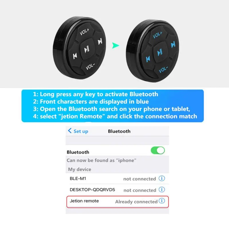 Universal Car Steering Wheel Wireless Bluetooth Remote Control Media Button for Mobile Phone Controller Car Kit