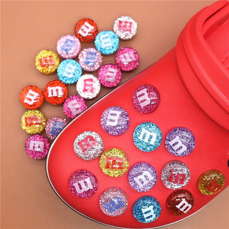1pcs Resin Shoe Buckle Accessories Cute Colorful m Beans Shoe Decoration Clogs Charms Bracelets Kids Gifts U169