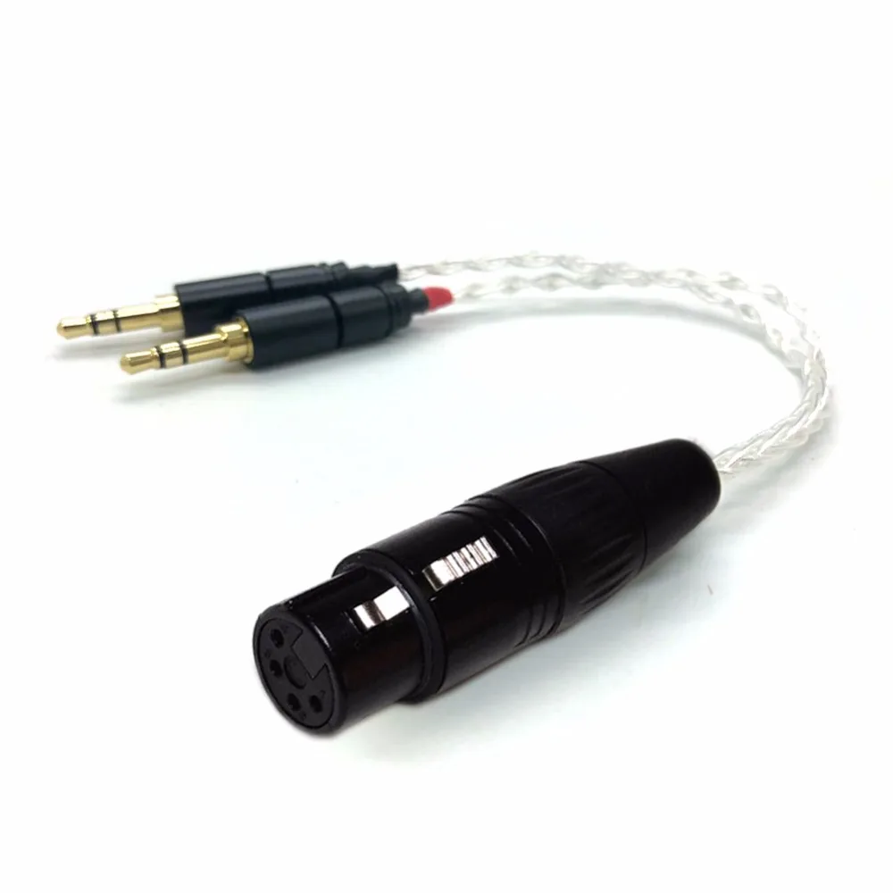 Cable adaptador de Audio balanceado para REPRODUCTOR DE PHA-3 Pono, Cable superior HiFi Chapado en plata de 10cm, 2x3,5mm macho a 4 pines XLR hembra