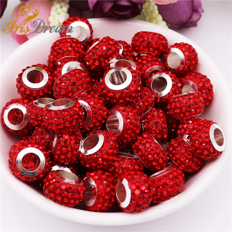 10Pcs 5mm Big Hole White Cz Crystal Stone Murano Spacer Loose Beads Charms Fit For Pandora Bracelet Bangle Diy Jewelry Making