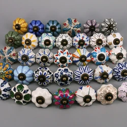 1x Flower Leaft Ceramic Retro Vintage Knobs Bedroom Kitchen Door Cabinet Cupboard Knob Pull Drawers Handle