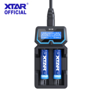 XTAR X2 18650  Fast Battery Charger – LCD Display, Charges 3.6V/3.7V Li-ion (14500-26650) & 1.2V AAA/AA Rechargeable Batteries