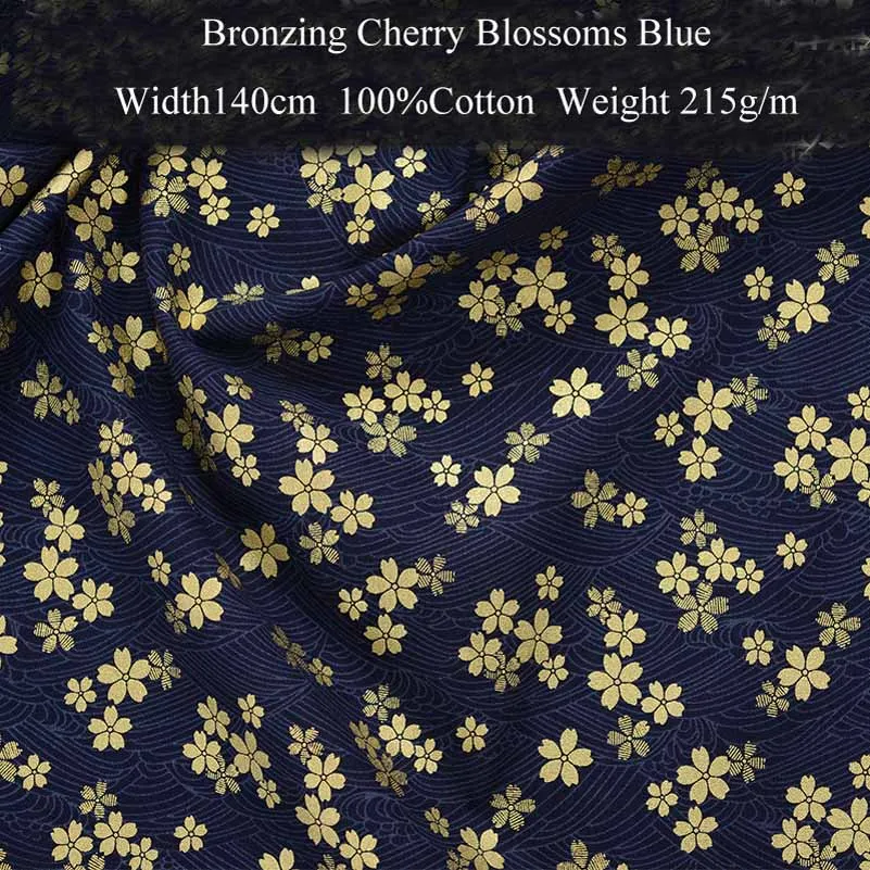 Japanse stijl bronzing kimono Dragonfly Wave bedrukte katoenen quiltbekleding stof voor het naaien van patchwork