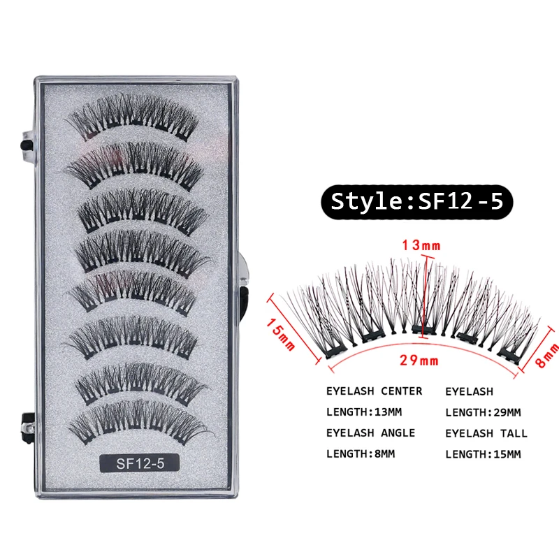 4 Paar 5 Magnete 3D Magnetische Falsche Wimpern Handgefertigte Künstliche Faux Cils Magnetische Natürliche Nerz-Wimpern mit Pinzette – Detail 14