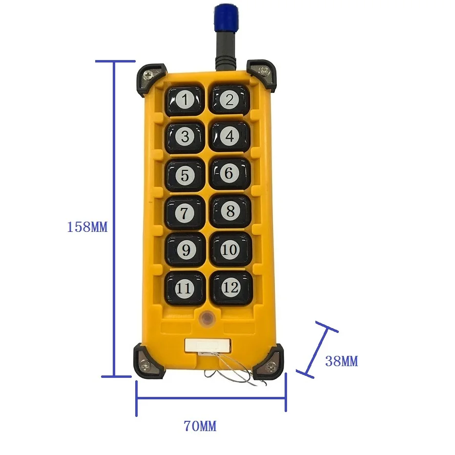 3000m DC12V 24V 12CH  Radio Controller RF Wireless Remote Control Overhead travelling crane System Receiver Numer button Remote