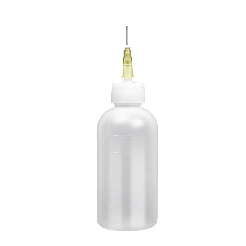 1PCS 50ml Kunststoff spritze flasche Rosin Flux Alkohol Flasche für Dispenser Kolophonium Solder Flux Paste Flüssige Öl reagenz flasche