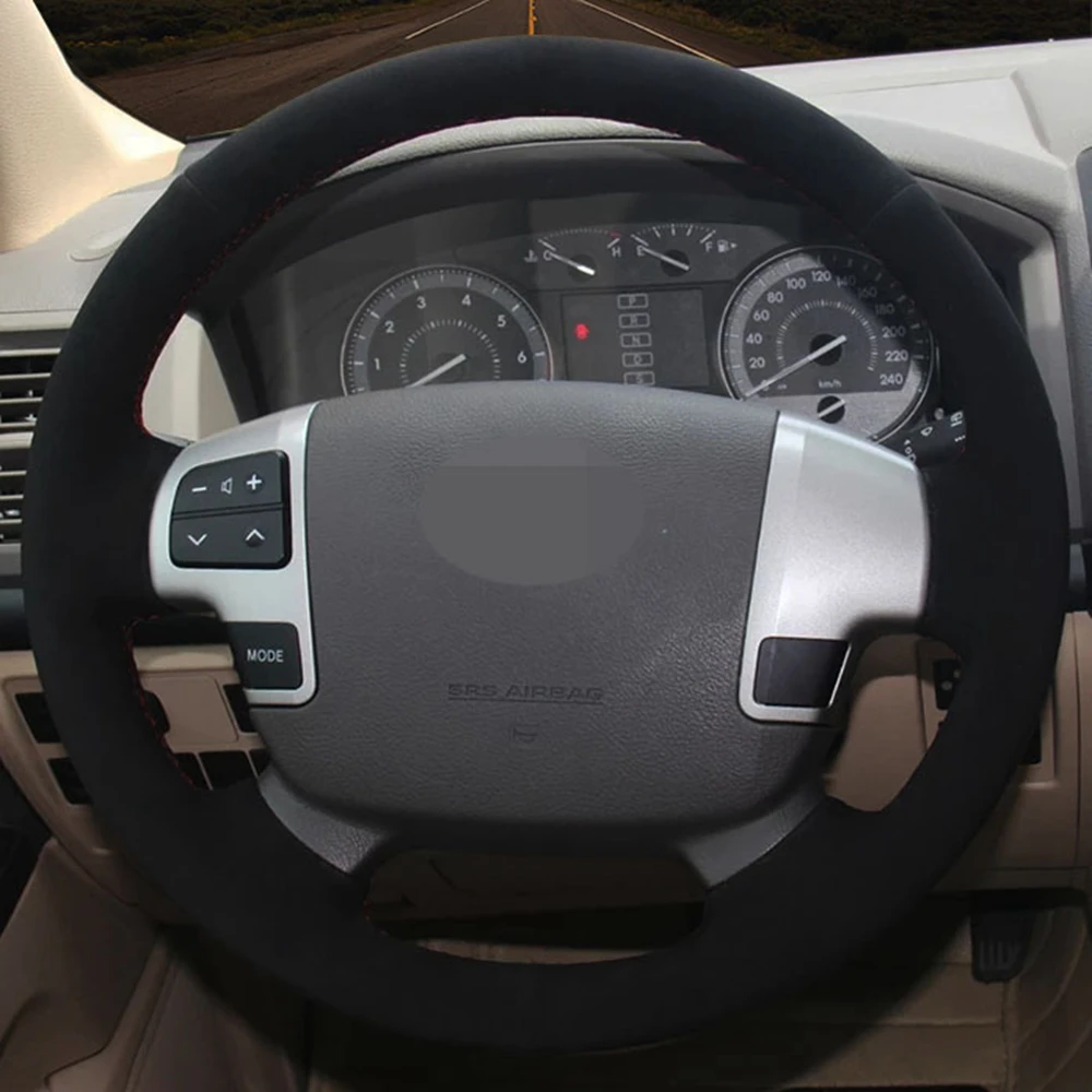 

Черные Мягкие Замшевые автомобильные аксессуары «сделай сам», чехол на руль для Toyota Land Cruiser 200 серии 70, Tundra Sequoia HiAce