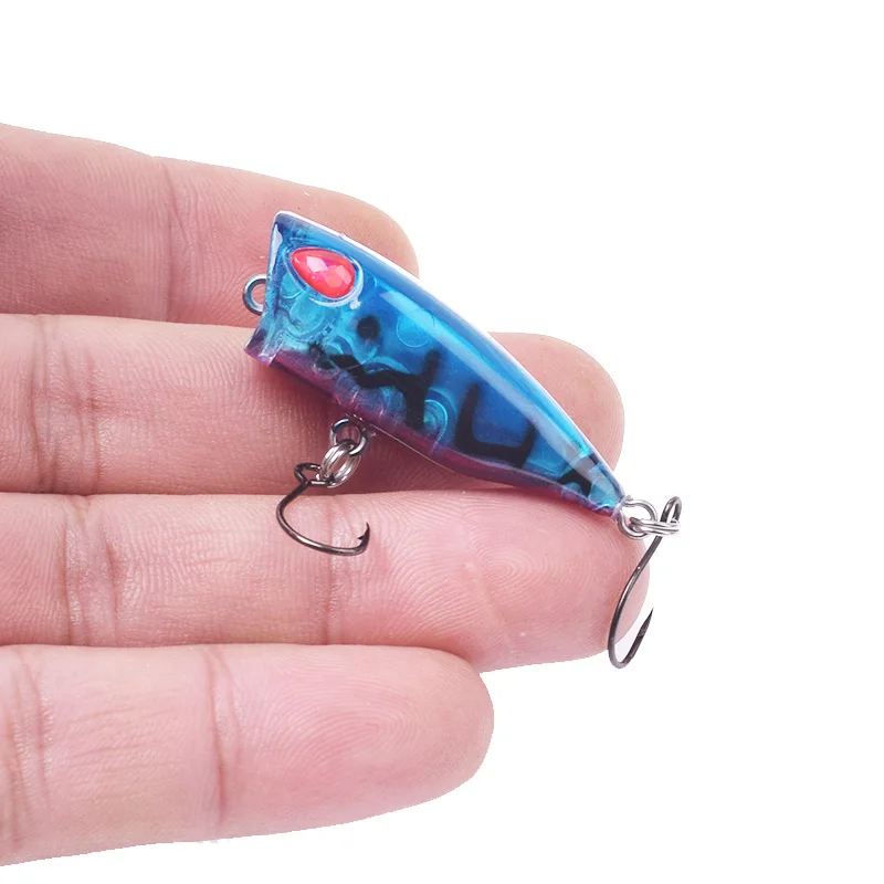 1pcs Mini Popper Fishing Lures 4cm 3.2g Topwater Floating Artificial Hard Bait Japan Minnow Trout Bass Carp Single Hooks Tackle