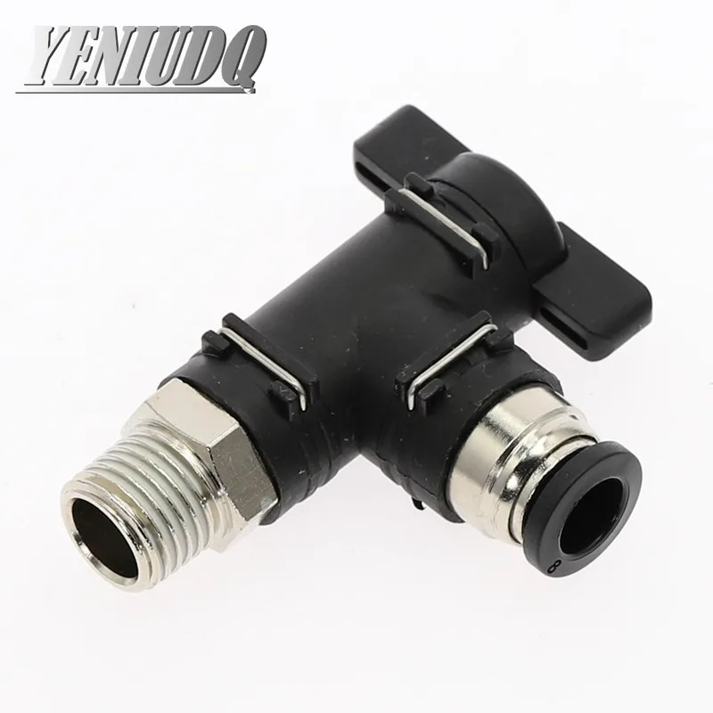 BL Pneumatic Push In Quick Joint Connector Hand Valve To Turn Switch Manual Ball Current Limiting 4mm 6mm 8mm PU pipe Fittings