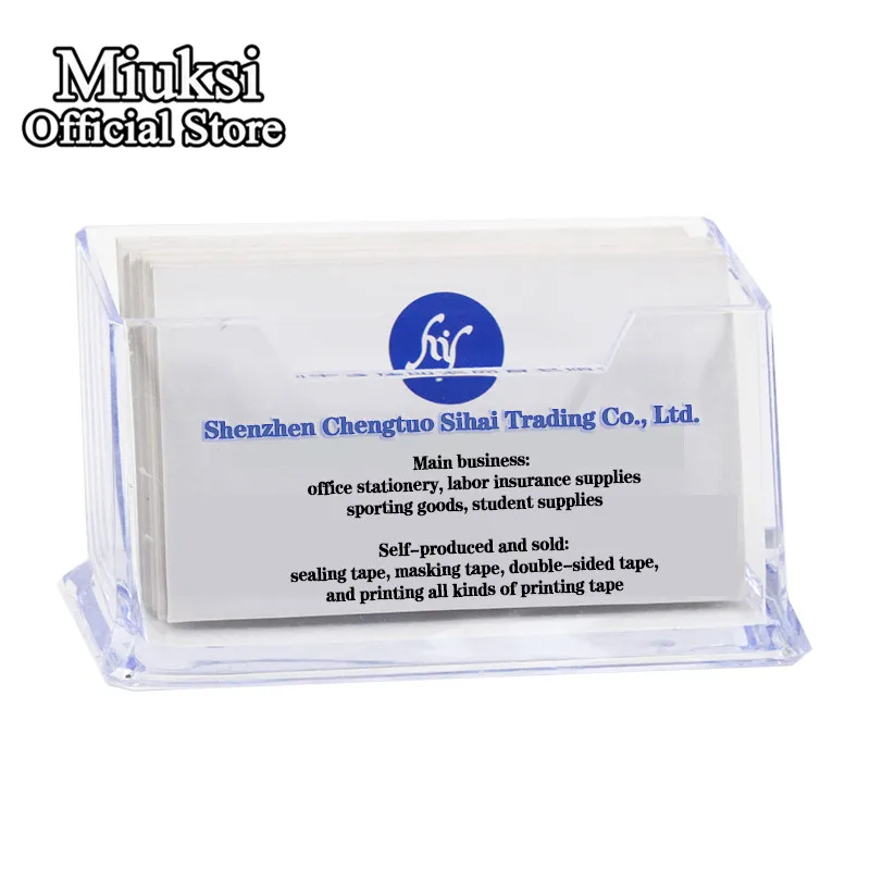 5PCS Acrylic Business Card Box Set Table Card Storage Box High-End Business Large-Capacity Collection Box Business Display Stand