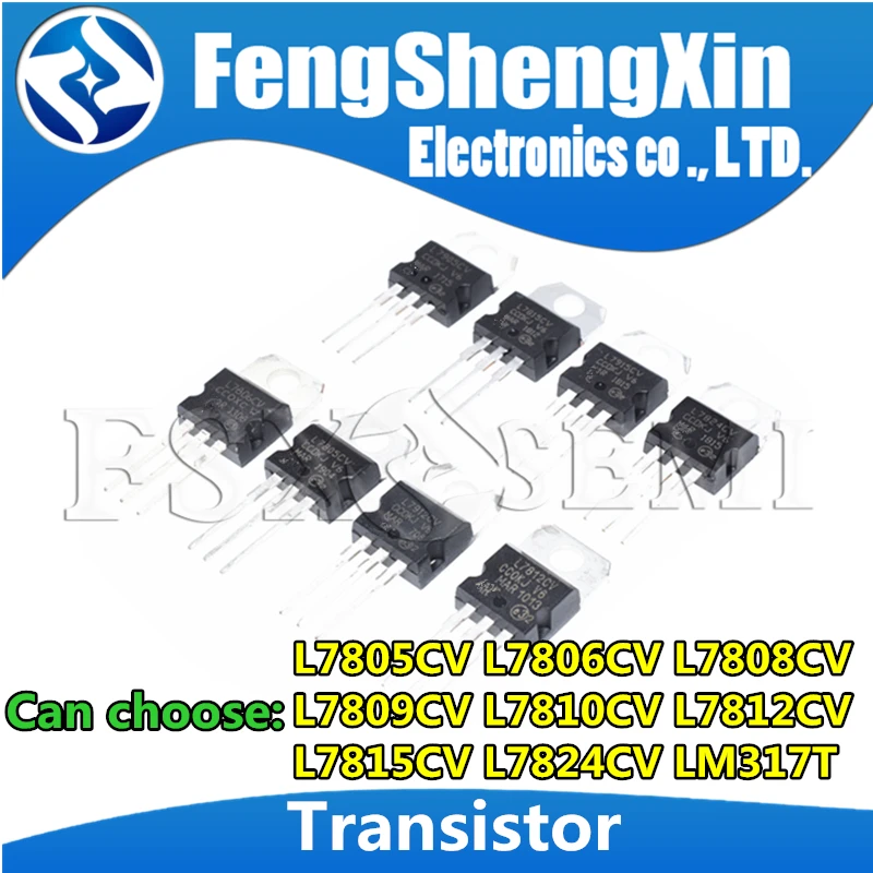 100pcs LM317T L7805CV L7806CV L7808CV L7809CV L7810CV L7812CV L7815CV L7818CV L7824CV TO220