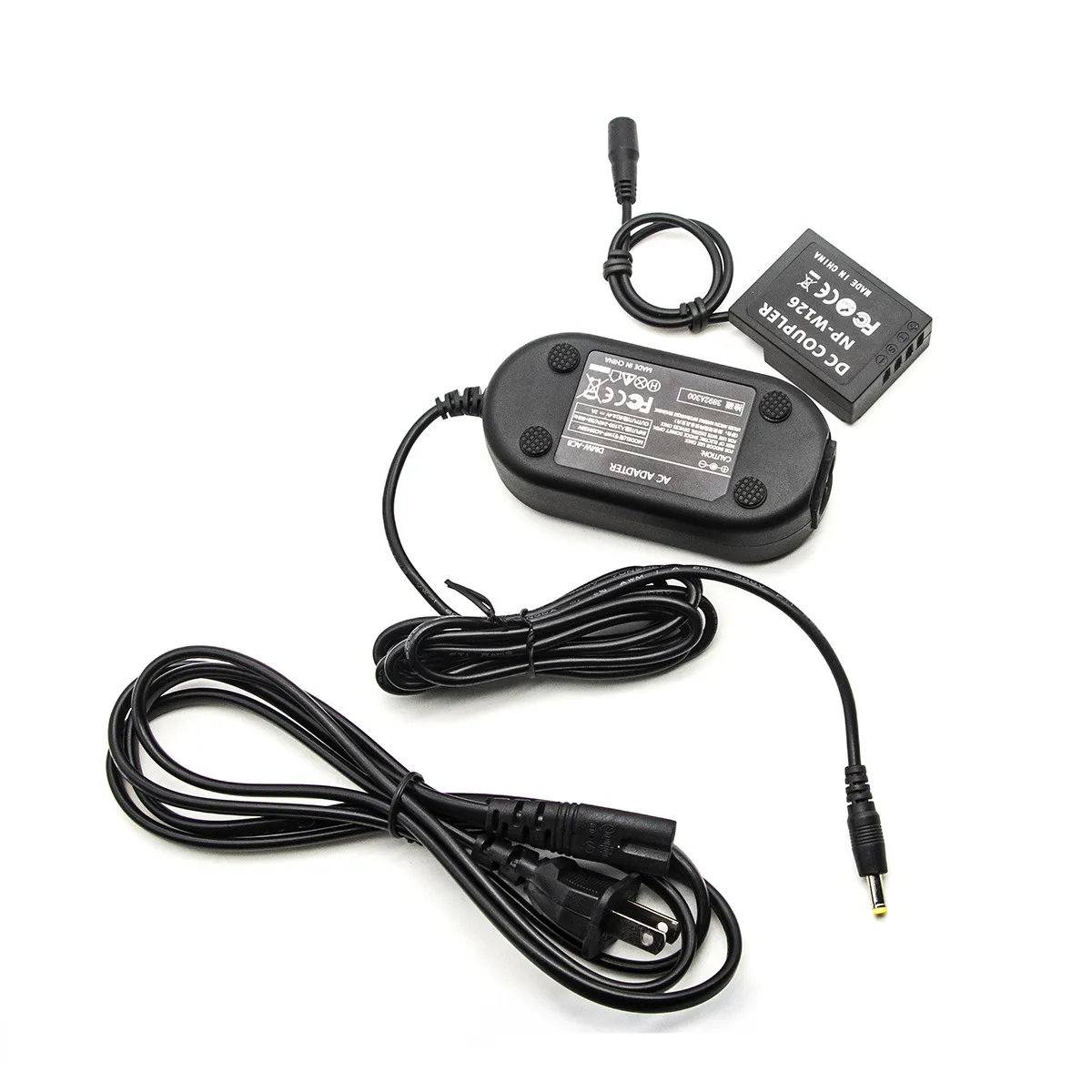 AC Power Adapter + W126S Dummy Battery Coupler Charger for Fujifilm Fuji Charger Adaptor XM5 XS10 XT50 XT30 XT3 XA7 XA5 XH1 W126