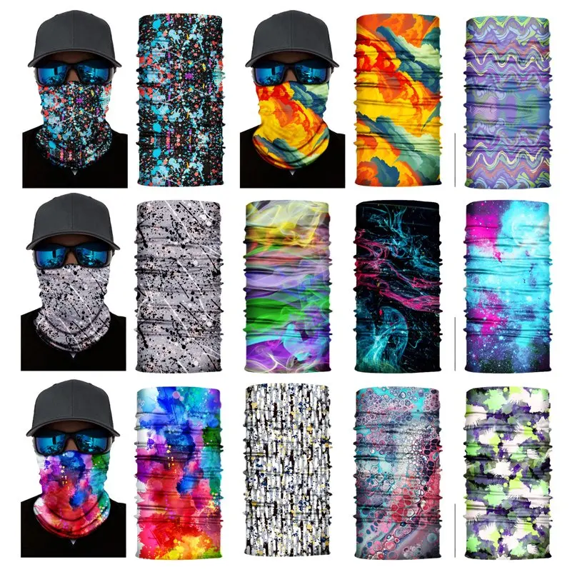 Alta elástica colorido sem costura bandana balaclava velo pescoço buff ciclismo pesca balaclava masculino feminino cachecol tubo rosto escudo