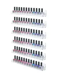 6 Layer Nail Polish Display Rack Transparent Storage Holder Nail Art Tool Lipstick Organizer Acrylic Cosmetic Wall-mounted Shelf