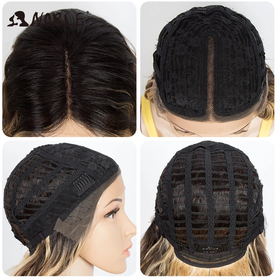 Edle Perücke mit Spitze vorne, 20 Zoll, lockige, gewellte Perücke, Ombré-Blond-Perücke, synthetische Perücken mit Spitze für Damen, Perücke mit Spitze für schwarze Frauen, Cosplay-Perücke. – Detail 16