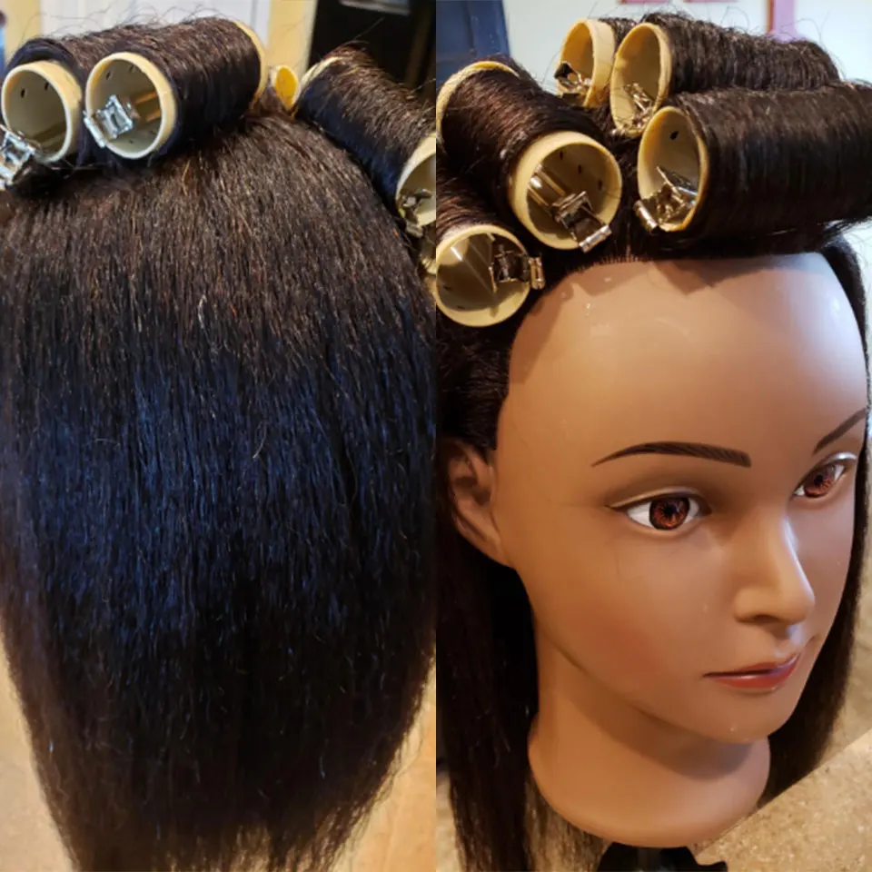 

100% Real Hair Afro Female Mannequin Head With Hair Hairdresser Training Barber Practice Maniquin Doll Professional Styling Head