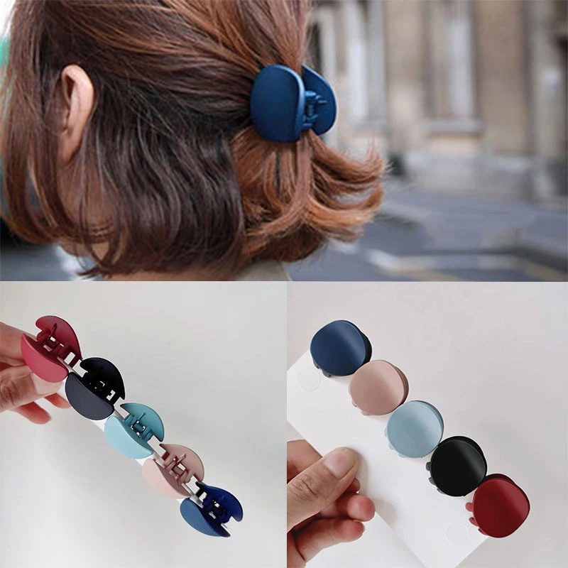 1PC Solid Color Hair Clips for Women Girls Hair Crab Head Claw Korean Fashion Design Retro Square Scrub Clips Hair Accessories