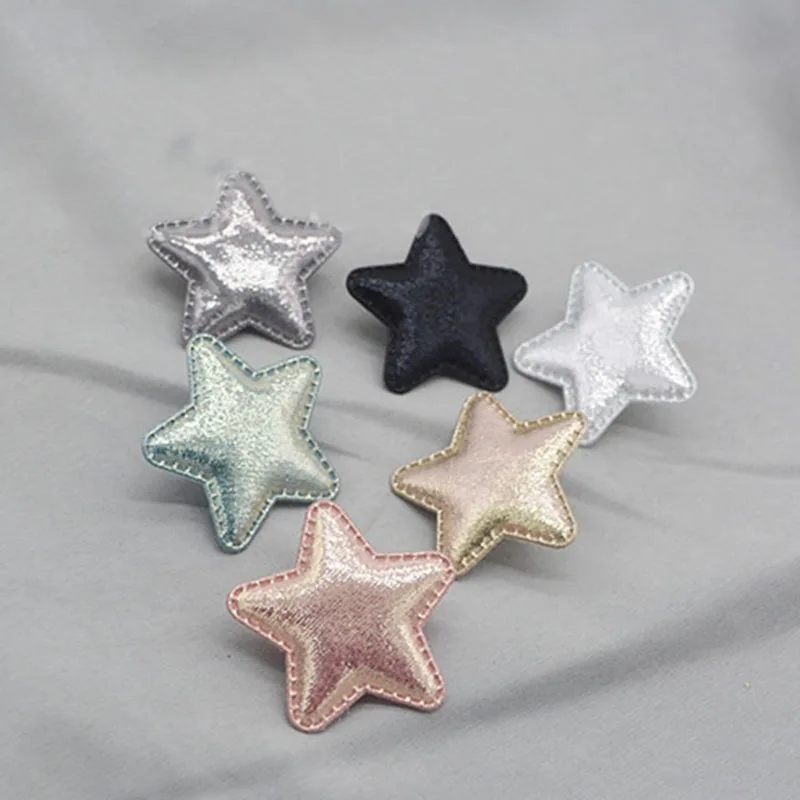 30pcs/lot 5cm star Patches Appliques for Craft Clothes Sewing Supplies DIY Hair Clip Accessories