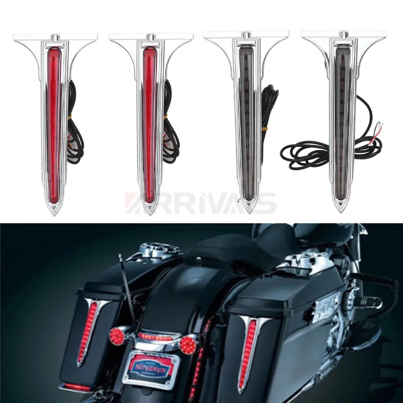 

Chrome Motorcycle ABS Plastic Rear LED Saddlebag Accents Light For Harley Touring Road Kings Electra Glides 1993-2013