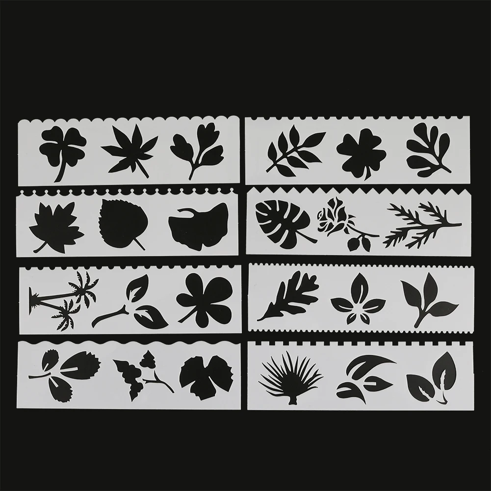 8Pcs/Set Leaves Shaped Gingko DIY Layering Stencils Painting Scrapbook Coloring Embossing Album Decorative Card Template