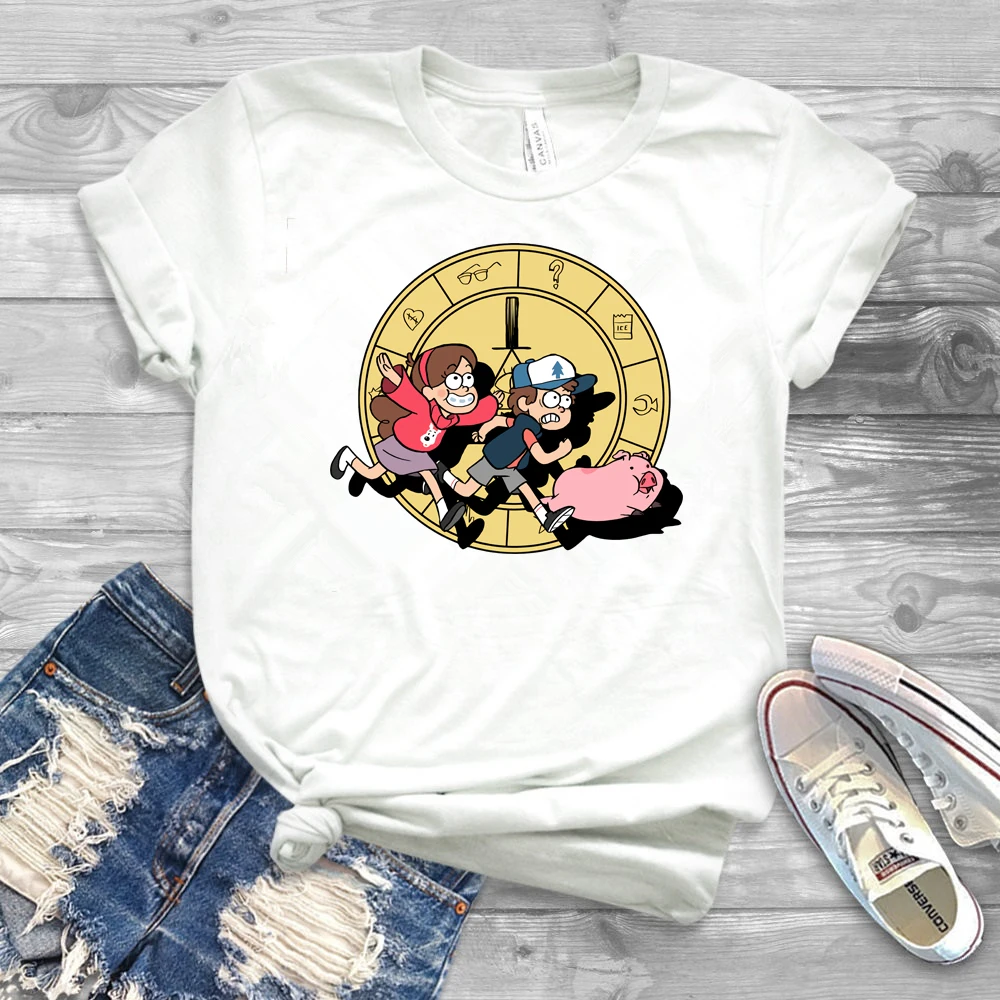 2020 Funny Dipper Mabel and Waddles Graphic Tee Cute Cartoon Shirt Humor Anime Shirts