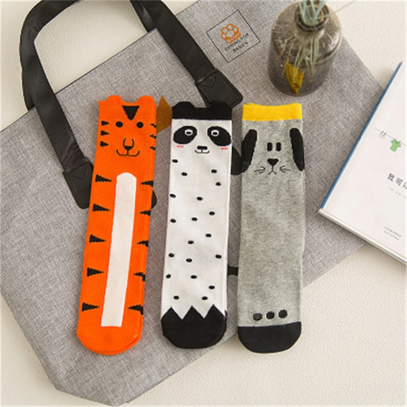 Fox Socks Cat Cartoon Squirrel Pattern Children Babies Cotton Socks for Boys and Girls Unisex Socks Knee High Legwarm New