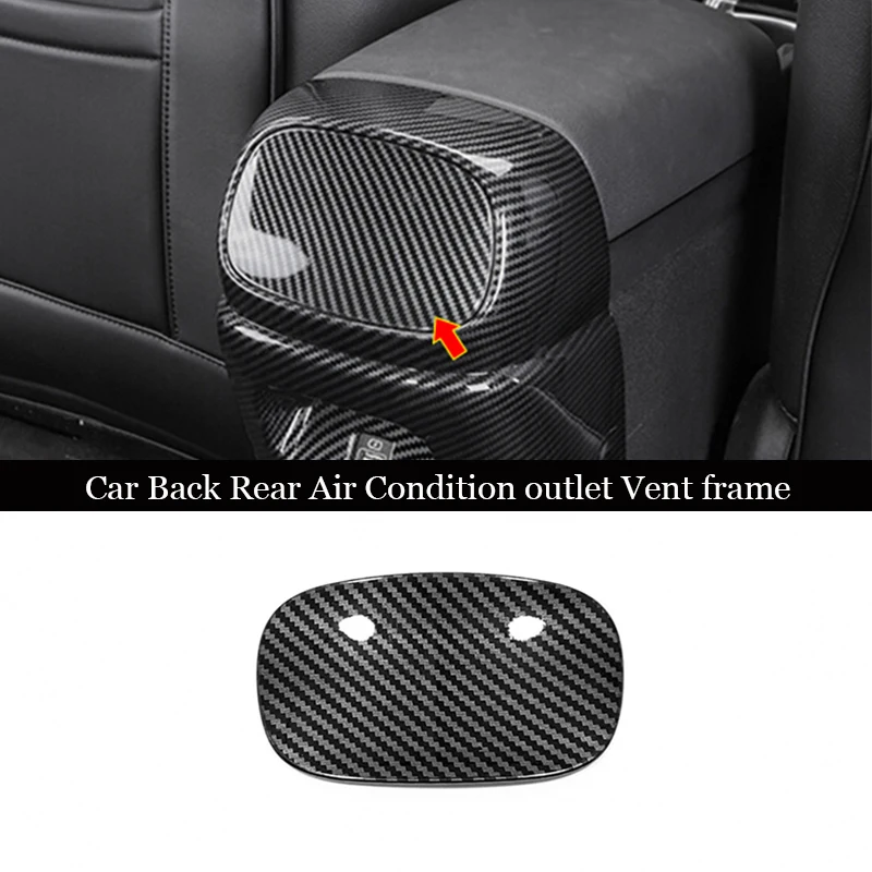 

ABS Carbon fiber For Hyundai Elantra CN7 2020 2021 Accessories Car Back Rear Air Condition outlet Vent frame Cover Trim 1pcs