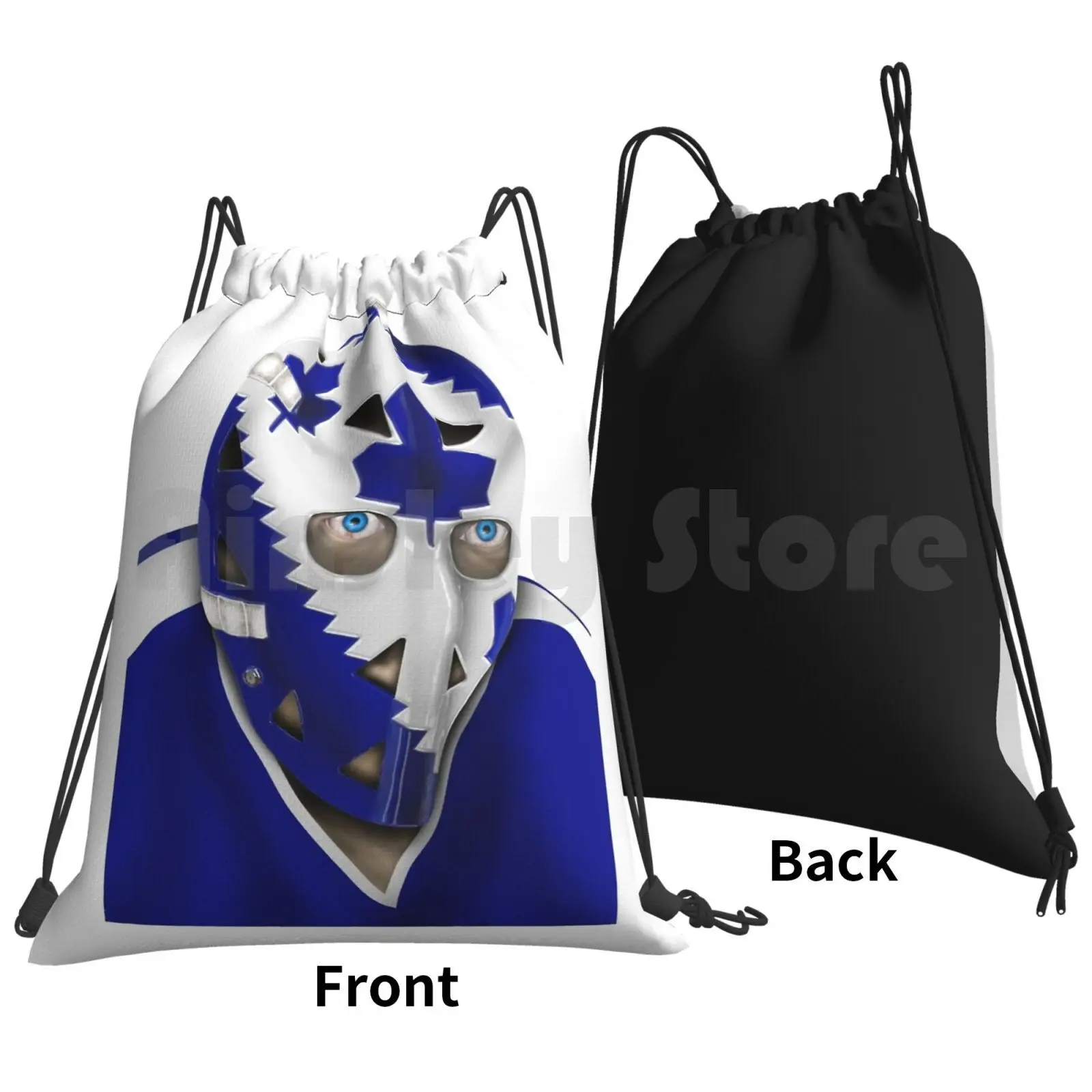 Toronto Hockey Goalie Mask Backpack Drawstring Bags Gym Bag Waterproof Hockey Goalie Goaltender Mike Palmateer Retro