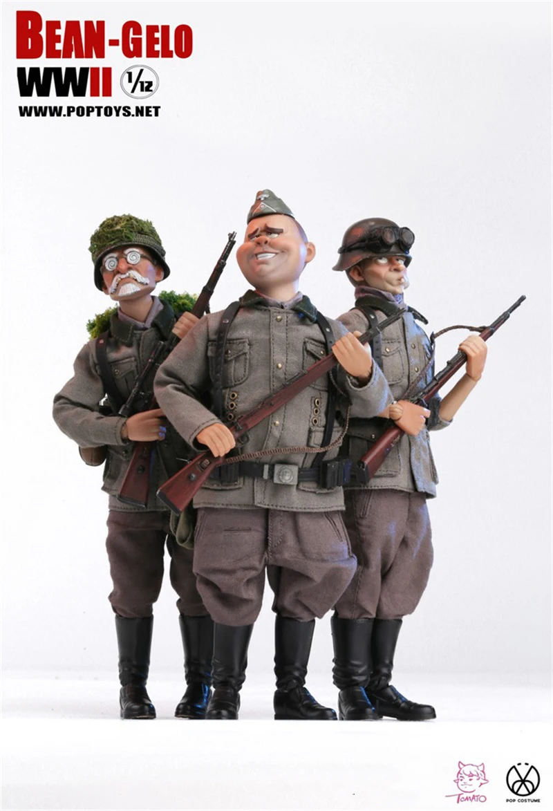 In Stock Scale 1/12 Big Head Soldier Series World War II Encounter Meet In The Jungle Franz George Weber For Fans Collection