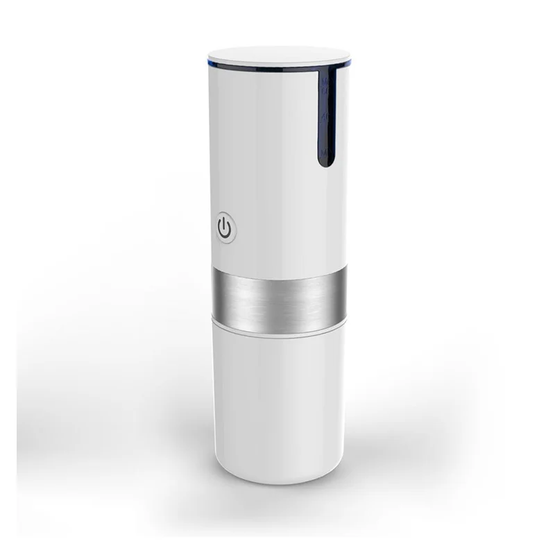 Molinillo de granos de café portátil de viaje con carga USB, Cafetera de cápsula de café de acero inoxidable, olla de goteo