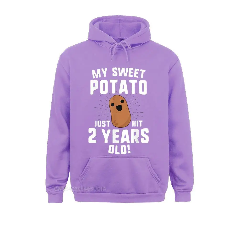 Long Sleeve Hoodies Men Sweatshirts My Sweet Potato Just Hit 2 Years Old Shirt Birthday Mom Hoodie Hip Hop Hoods New Coming