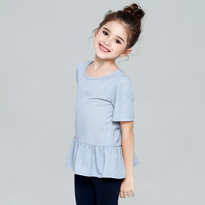 Summer Children's Wear Cotton Anti-mosquito Smoke Plait of The Girls Round Collar Short Sleeve T-shirt Coat Render Unlinedt