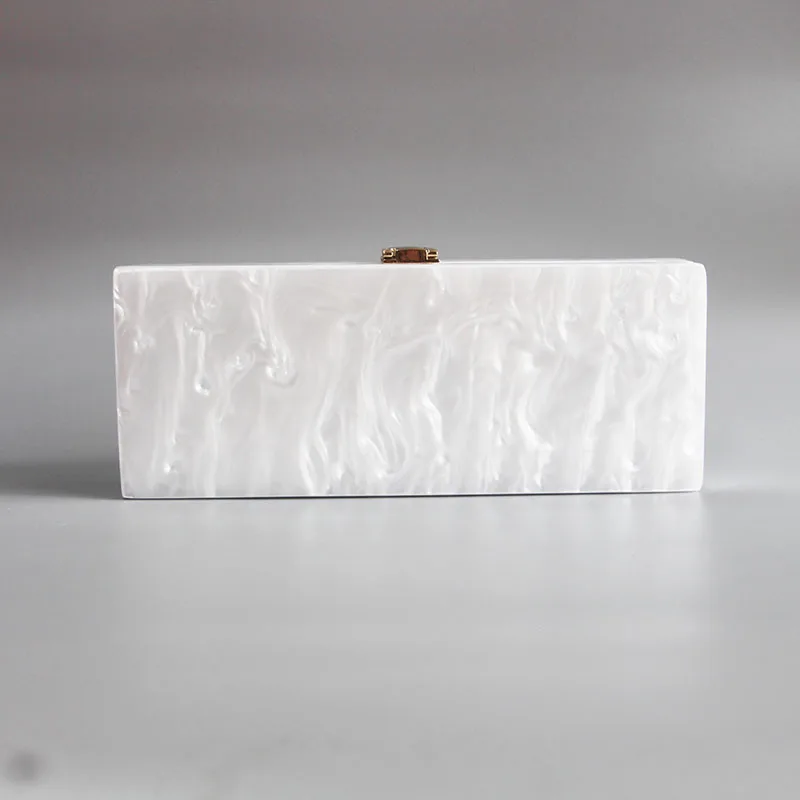 Marbling pearl white evil eye Acrylic Purse Box Clutch Luxury Handbags Women Bga Designer Messenger Beach Travel Summer Acrylic