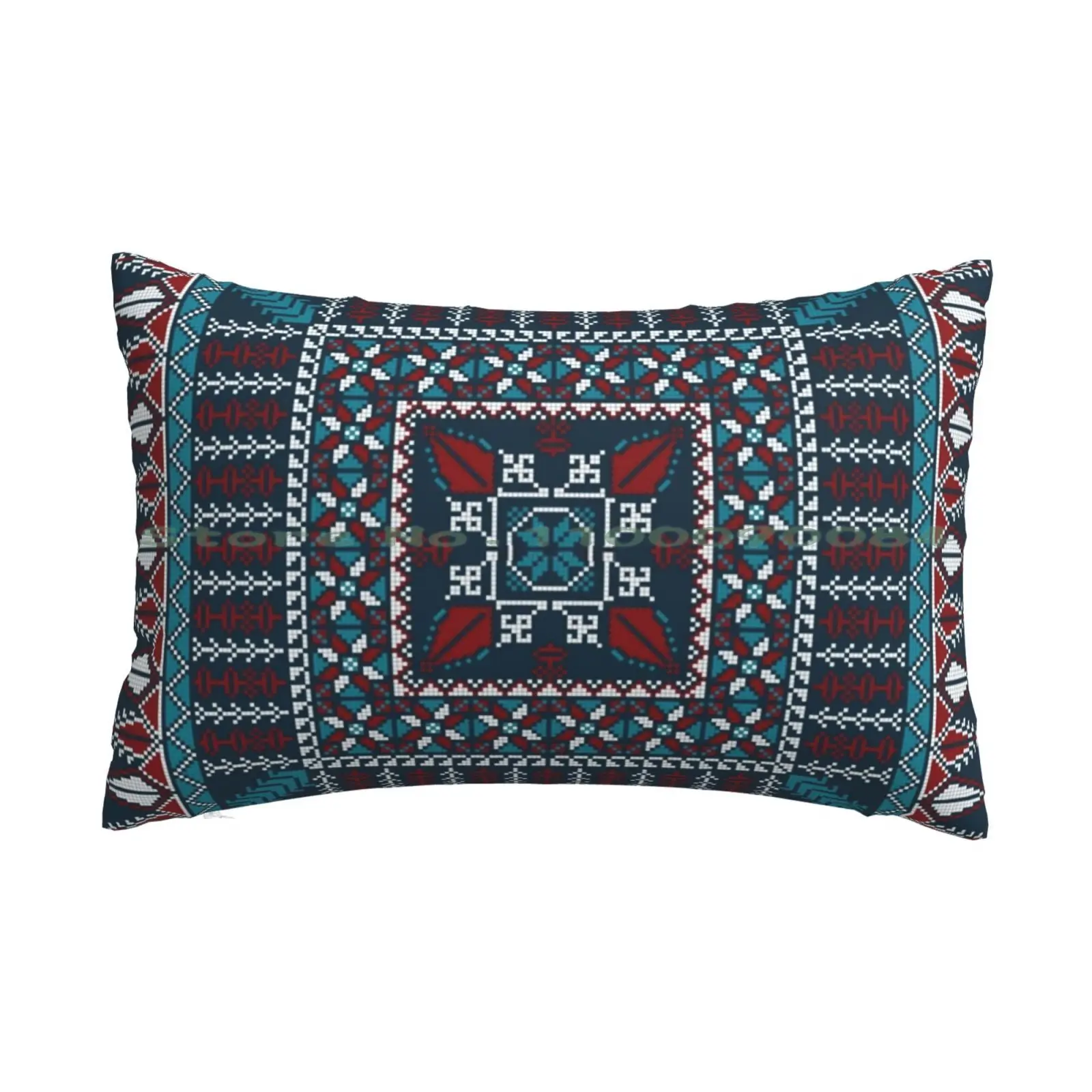 Tatreez Pattern Pillow Case 20x30 50*75 Sofa Bedroom Arabian Tatreez Background Classic Cross Culture Decorative East